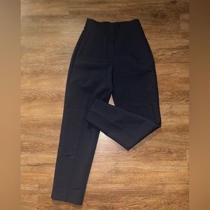 zara navy high waisted pant